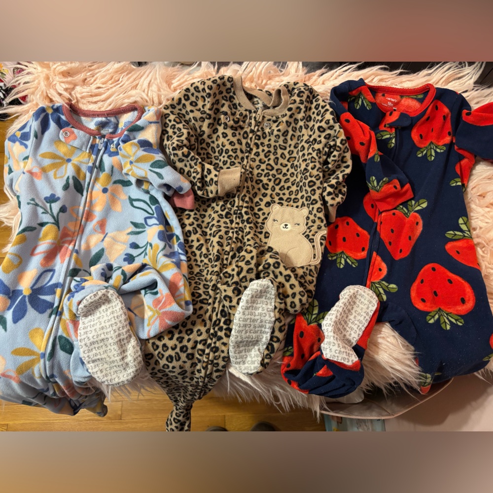 Carter's Brown Pajama Mittens Cozy Sleepwear